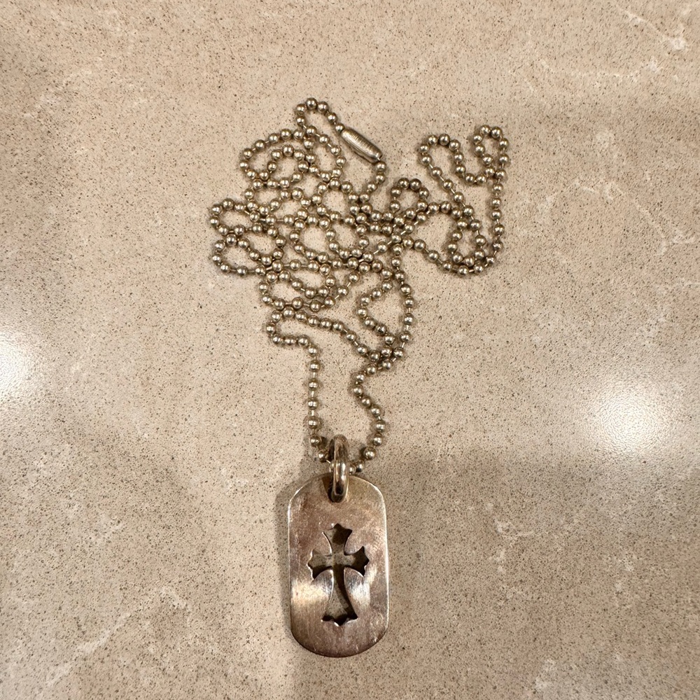 Chrome Hearts cross dog tag